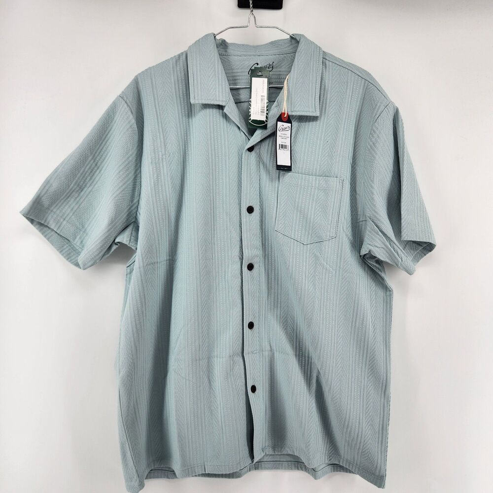 Grayers Men's Large Seafoam Manolo‎ Jacquard Camp Shirt NWT